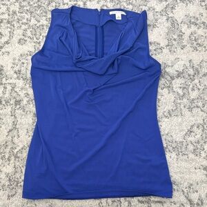 Banana Republic Blue Draped Neck Sleeveless Tank